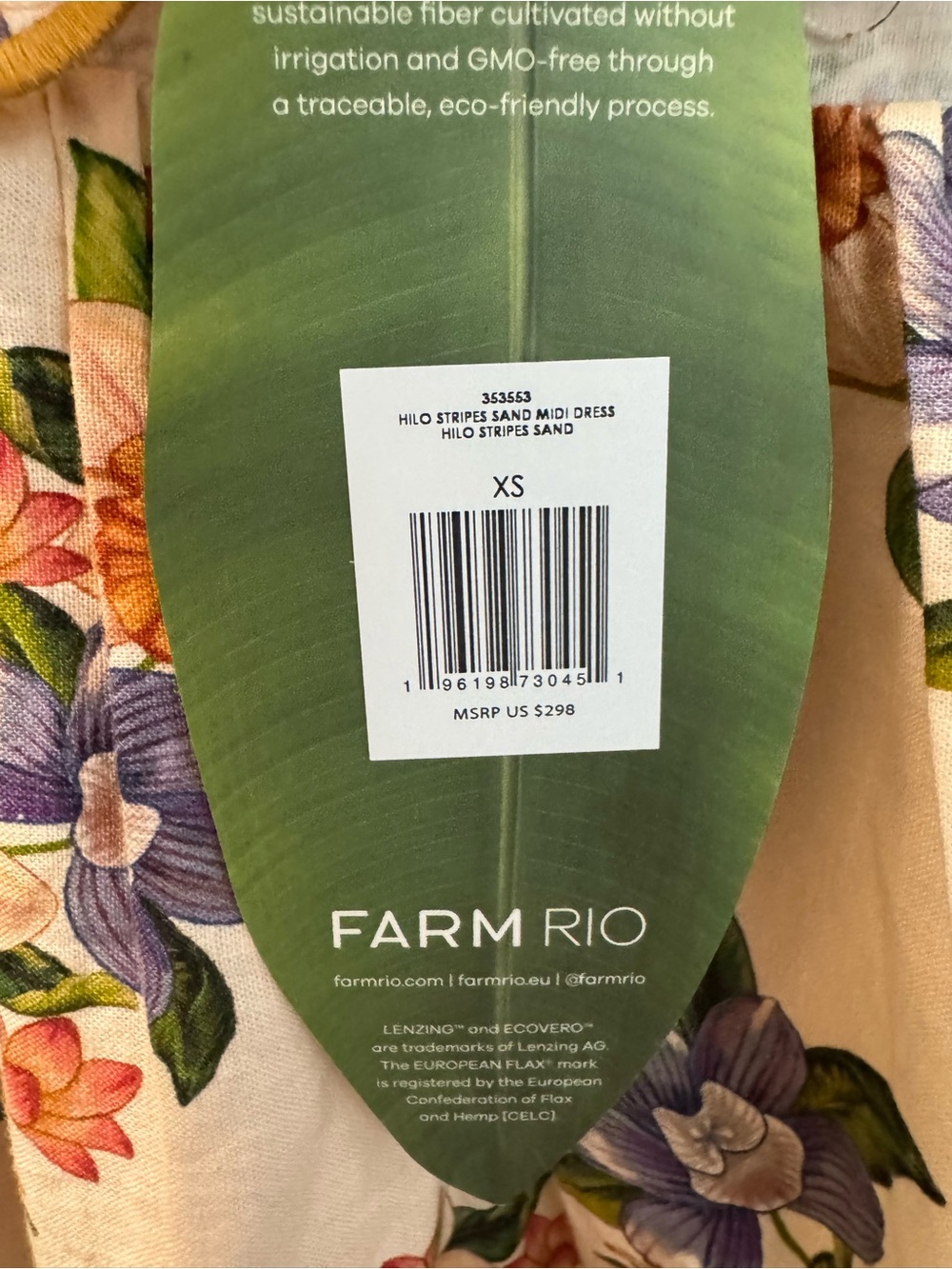 FARM Rio Sand Hilo Stripes Cream Midi Dress - NEW WITH TAGS - Picture 5 of 6